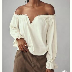 NWT Anthropologie Off-The-Shoulder Swing Blouse